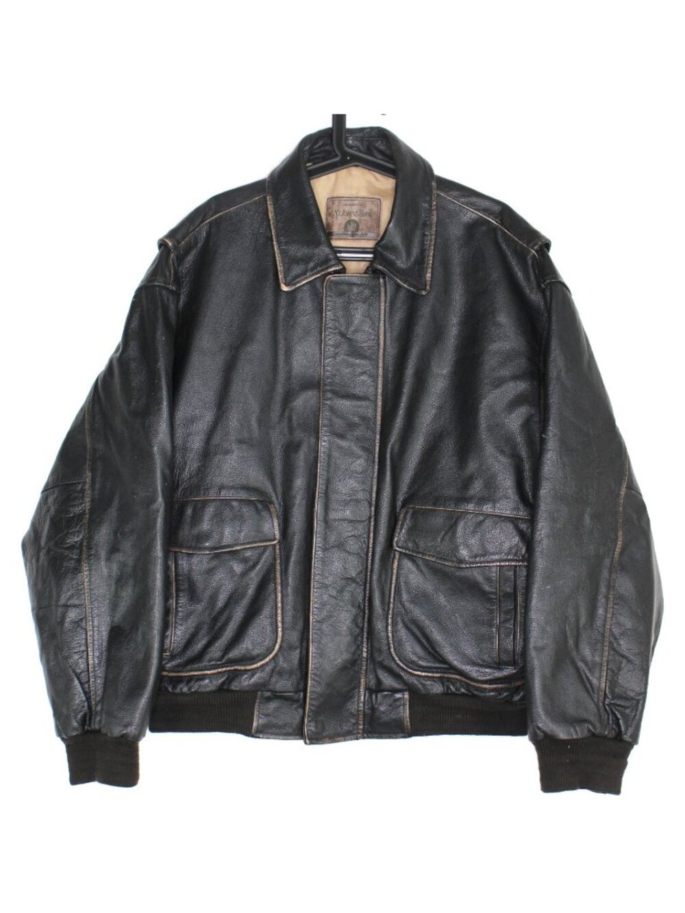 Vintage St Johns Bay Mens XL Flyers Flight Leather Jacket O1020